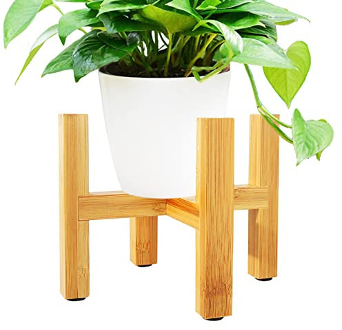 Blumenständer, Bambus Pflanzenständer,Ständer für Blumentopf,Blumentopfständer für Innen,Modern Blumenhocker,für Haus, Büro, Garten, Rasen, Hof, Restaurant, Café(Kein Topf inbegriffen) (S)