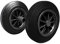Wheelie Bin Wheel Replacement Wheels 200mm Nose Wheel for Domestic Bins Set Consists of 2 Wheels - Rubber Wheels - Black
