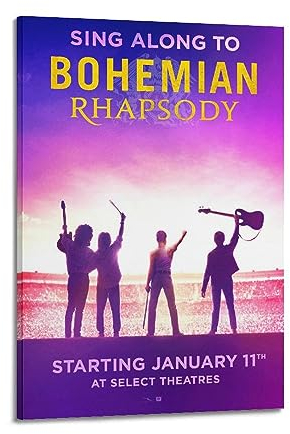 V BY N Bohemian Rhapsody Moive Poster Vintage Art Cover Room Decor Aesthetic Bedroom Decor Canvas Poster For Bedroom 24x36inch(60x90cm) Frame-style