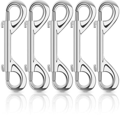 ERKOON Extra Large 4.7 inch Double Ended Bolt Snaps Hooks 220lbs Load Capacity Zinc Alloy Buckles for Cats Dogs Horses Heavy Duty Trigger Snap for Water Bucket/Horse Feed/Hammocks/Key Chain (5 Pack)