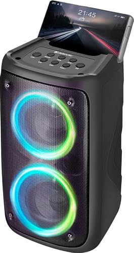 DEFENDER® Bluetooth Lautsprecher mit LED Licht, Musikbox Tragbarer Bluetooth Box 20W, Built-in FM Radio, MP3, SD, Stereo-Pairing, Perfekt für Zuhause, Draußen