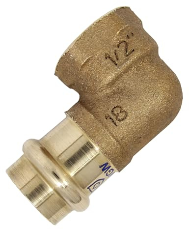 Winkel b-press 90° IG 15 mm x 1/2 aus Rotguss mit Presskontur V - Press-Winkel DVGW-zertifiziert I DIOS24®