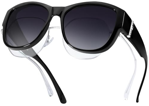 LVIOE Überzieh Sonnenbrille Polarisiert für Damen, Trendige Sonnenbrille für Brillenträger mit UV400 Schutz Gläsern