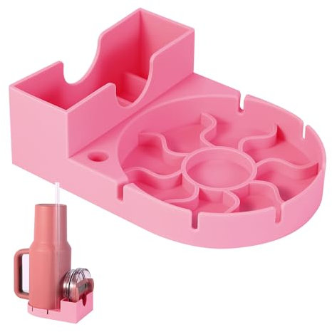 heartybay Bottle Drying Rack for Stanley Cup, Silicone Holder Stand for Water Bottle, Tumblers, Cups, Mugs, Glasses - Travel-Friendly Space Saving Design