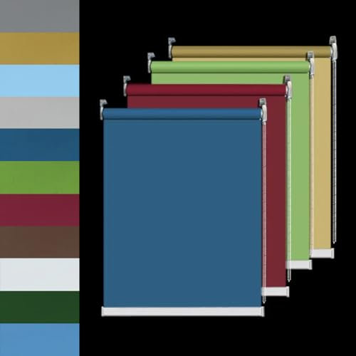 Verdunkelungsrollo, wärmeisoliert, UV-Schutz, Sichtschutz, Raumverdunkelung, Türrollo für Zuhause, Büro, Hellblau, 1,1 x 2 m