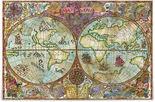 1000 Pieces Vintage World Map Wooden Jigsaw Puzzles For Adults Fun Educational Games Toy Gift Art Home Decor