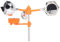 Solar-Vogelabwehr, Regenbeständig, Hohe Lautstärke, weiß, Integrierter Lautsprecher, Spiegeldurchmesser 68 Mm, Solar-Soundlicht, Vogelabwehr, 360°-Drehung für Schiene