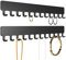 Josmimic Kettenhalter Schmuckaufbewahrung Wand - Robuster Schmuck Organizer für Halsketten, Armbänder und Ohrringe - Platzsparende Lösung, Einfache Klebemontage, Metall, Schwarz