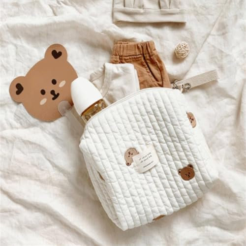 Trousse De Toilette Bebe, Trousse De Soin Bebe, Sacs À Langer Portables Pour Bébé, Organisateur De Maman Fermeture À Glissière À Une Épaule Broderie, À Main Maman Sacs À Langer