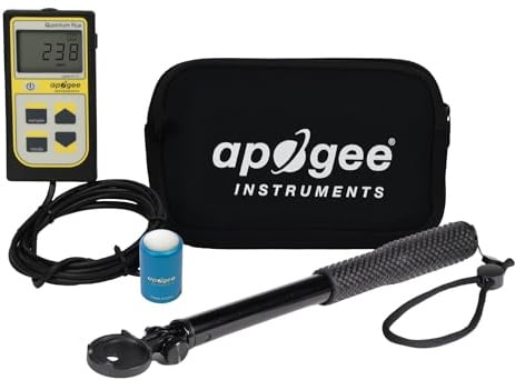Apogee Instruments MQ-500 Full-Spectrum Quantum PAR Meter & AM-330 Wand Bundle - Digital PPFD Meter for LED Greenhouse Grow Lights, Sunlight, & Plant Monitoring