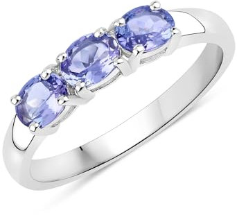 Rafaela Donata Damen Ring aus 925/- Sterling Silber rhodiniert mit Tansanit blau-violett Edelsteinring Edelsteingröße 5x4 mm