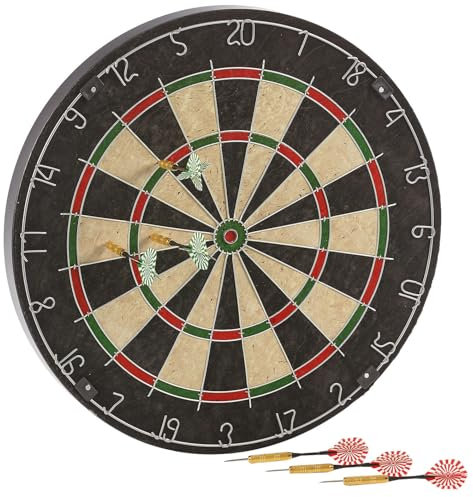 Dart Dartboard Steel Dartscheibe inkl. 6 Pfeile Long Life System Metallrahmen