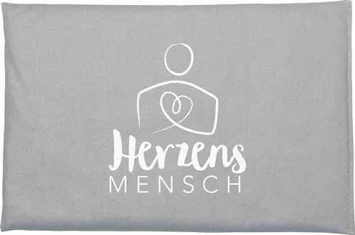 Herbalind Getreidekissen Herzensmensch grau Größe 30x20 cm