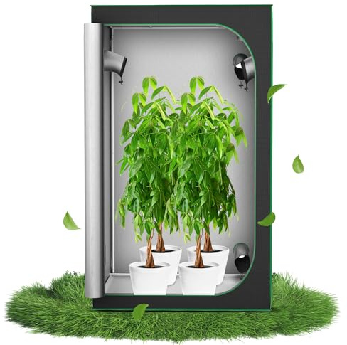 Aufun Grow Zelt Grow Tent Growschrank Zuchtzelt Gewächshaus, 120x120x200cm | Box Garten Anzucht Gemüse Kräuter Grow Schrank, Indoor Anbauzelt, Growroom für Blumen klein Tomaten Hydro Green