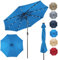 RELAX4LIFE Parasol Inclinable LED Dia.3M avec Éclairage Solaire, 8 Baleines, Inclinaison Réglables Parasol de Jardin Extérieur pour Balcon Terrasse Patio Café Bistro (Φ300x250cm,Bleu)