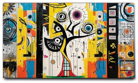 Giallobus - Quadro - 79 - Albero di Città - Tela Canvas Telaio Standard - 140x80 - Pronto da Appendere - Quadri Moderni per la casa