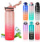 SEASEVEN Sports 1L Water Bottle with Straw,Plastic Drinks Bottle,1 Litre Water Bottles with Time Markings,Waterbottle Leak Proof-Bpa-Free for Gym,School, Office,Travel (Pink)