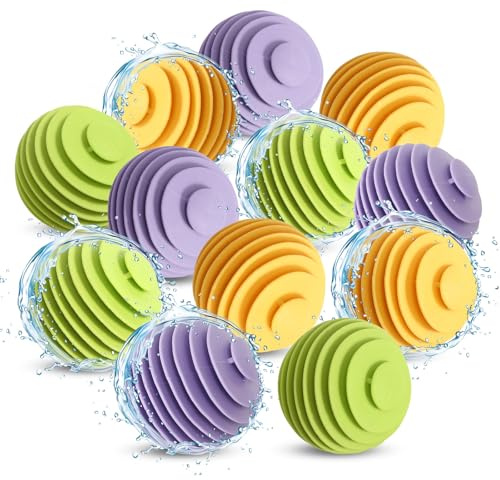 Trocknerbälle 12 Stück Trocknerbälle für Wäschetrockner Wiederverwendbare Trocknerball Wäschebälle Anti-Tangle Waschkugel für Pulsatorwaschmaschinen und Trockner