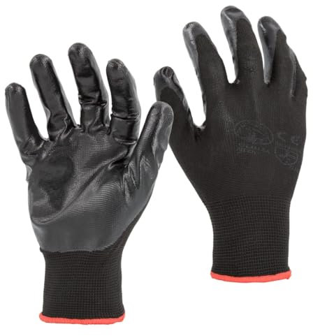 STI Guanti da lavoro Spalmati in Nitrile Nero 11 XXL 1 Paio