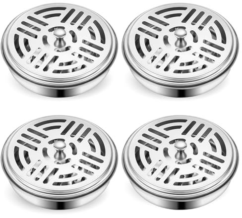 Muyohix Support Bobine Moustique, 4 Pièces Porte Spirale Anti Moustique, Acier Inoxydable Boîte à Spirales Anti-Moustiques pour Maison, Jardin, Camping, Les Voyages