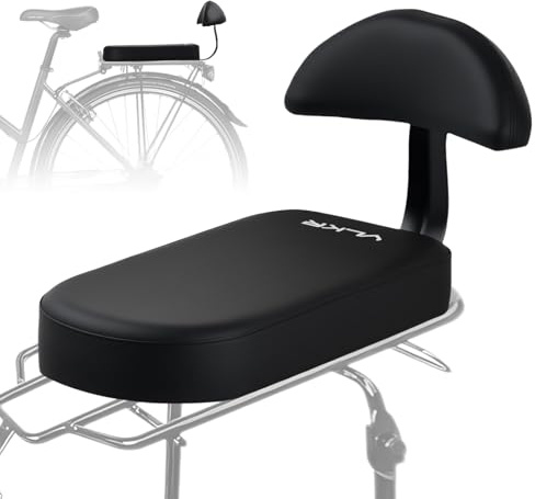 VolumoonFahrrad-Rücksitzkissen mit Rückenlehne, PU Leder Kinder- oder Erwachsenensitz, Komfortables Sitzkissen für Fahrradrücksitze