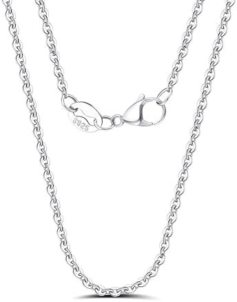Mieoyue 925 Silber Damen Halskette ohne Anhänger, Silberkette 40 45 50 55 60cm Silberschmuck (Ankerkette, 55.0 Zentimeter)