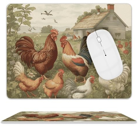 Hühner Und Bauernhof Mauspads Gummibasis Mauspad Rutschfeste Mausmatte Für Studium Laptop Pc 25X30Cm