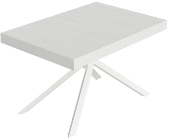Itamoby Ausziehtisch 140/244 x 90 cm Niket weiß Esche weiße Beine