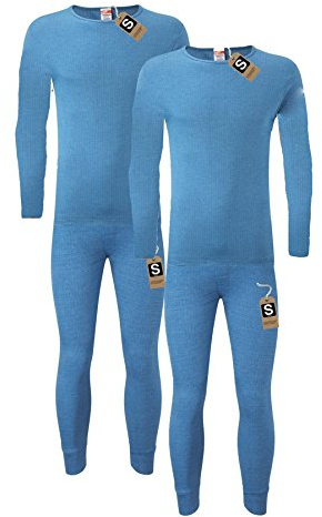 Heatwave® Pack of 2 Men's Extreme Thermal Underwear Set, Long Sleeve Top & Long Johns Set, Winter Thermals, XX Large Blue