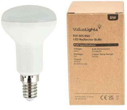 MiniSun | 5W SES E14 R50 Reflector Energy Saving LED Spotlight Bulbs | LED Bulbs, Home Décor & Improvement Essential | Pack of 6 | Includes Bulb [3000K Warm White]