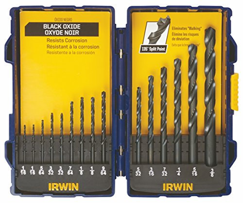 IRWIN Tools Black Oxide Drill Bit Set, 15-Piece (314015)