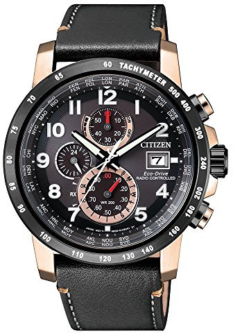 Citizen Herren Chronograph Solar Quarz Funkuhr Eco-Drive Saphirglas - AT8126-02E