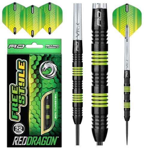 RED DRAGON Freestyle 22g Tungsten Darts Set mit Flights und Schäfte