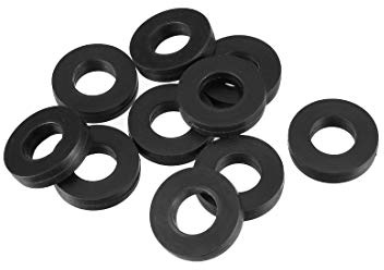 sourcingmap Rubber Flat Washers 18mm OD 9mm ID 4mm Thickness for Faucet Pipe Water Hose, Pack of 10