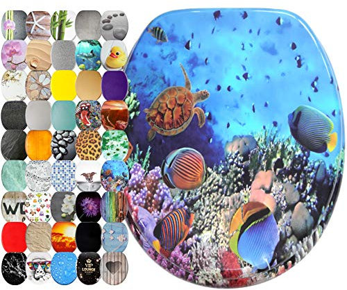 Sanilo Toilet Seat, Great Range of Colorful Toilet Seats, Stable Hinges, Easy to Mount (Ocean)