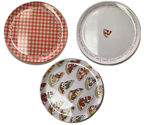 12 PZ Piatto Pizza MELAMINA D.33CM DECORI Colori ASSOR Cucina Pub CASA Risto'-