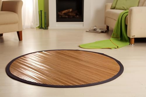 DE-COmmerce Bambusteppich Sensual Bambusmatte Läufer mit Bordüre rutschfest Ø 120 cm
