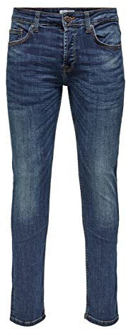 ONLY & SONS Male Slim Fit Jeans ONSWEFT Mittlere Taille Normal geschnitten Jeans