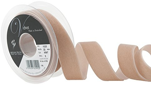 Berisfords Velvet Ribbon Earth 30mm - Nylon Craft Ribbon for Sewing, Gift Wrapping and Hair Accessories
