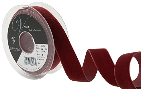 Berisfords Velvet Ribbon Havanne 22mm - Nylon Craft Ribbon for Sewing, Gift Wrapping and Hair Accessories