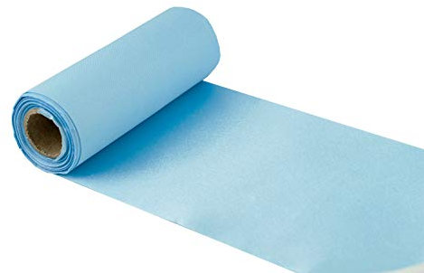 Creativery 9m Rolle Satinband 30cm (hellblau 311) // Tischläufer Satin Band Stoff Gewebe Tischband Deko