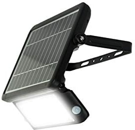 Luceco leistungsstarker 10W LED Solar Flutlichtstrahler, 1080lm, 4000K, IP65-geschützt, 2 Bewegungsmelder, LEXSF11B40-01, Schwarz, one size