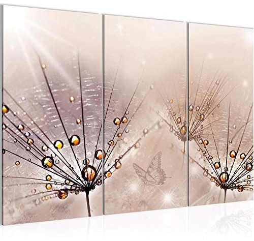 Runa Art Wandbilder Pusteblume Bild XXL Wohnzimmer Schlafzimmer Rosa Natur 120 x 80 cm 3 Teilig 016931a