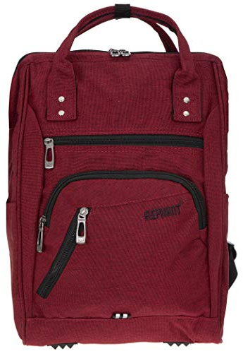 Elephant Rucksack Finn Color Tasche A4 Daypack Bürorucksack Damen Herren Freizeitrucksack 3437 + Schlüsseletui (Dark Red)