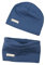 LACOFIA Baby Jungen Mädchen Beanie Mütze und Loop Schal Set Kinder Weiche 100% Baumwolle Strickmützen Kleinkind Hut und Kragen Schals Blau 7-24 Monate