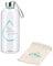 Xavax Glas-Trinkflasche, 1L, Water Power, Glasflasche aus Borosilikat, auslaufsicher, mit Schraubverschluss, Trageschlaufe, Stoffhülle, Glas Wasserflasche türkis