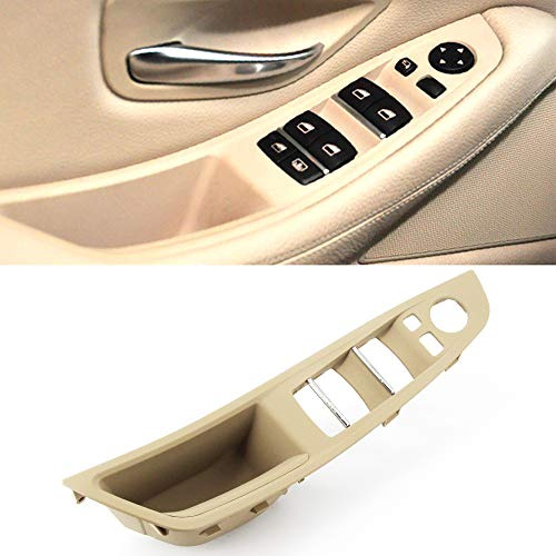 FEXON Driver Side Door Handle for BMW 5 Series,Window Switch Armrest Panel,Inner Pull Handle Trim Panel Cover for 2010-2016 BMW 5 Series 520 523 525 528 530 535 F10 F11 Beige