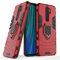 Compatible con Redmi Note 8 Pro Funda, Anillo Metálico Sujeción Soporte Antichoque Caja (Funciona con el Montaje de Coche Magnético) Doble Capa Case Carcasa para Xiaomi Redmi Note8 Pro (Rojo)