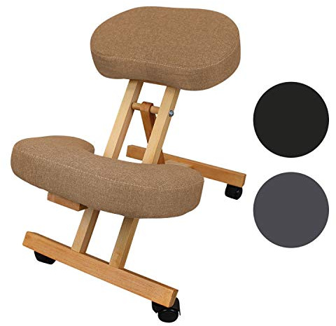 Vivezen – Taburete ergonómico – Asiento de rodilla de madera plegable y ajustable, 3 colores