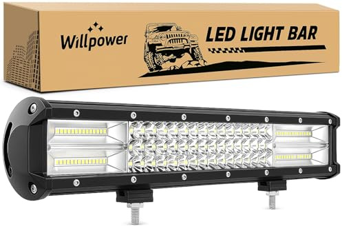 Willpower 570W LED Arbeitsscheinwerfer Bar Spot Flood Combo 23 Zoll Reflektor Offroad Scheinwerfer Arbeitslicht – 4 Reihe LED Zusatzscheinwerfer Leuchtbalken für UTV ATV SUV 12V 24V